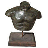 Bronze Male Torso on Antique Stone