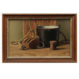 Vintage Pulley with Bucket Still Life