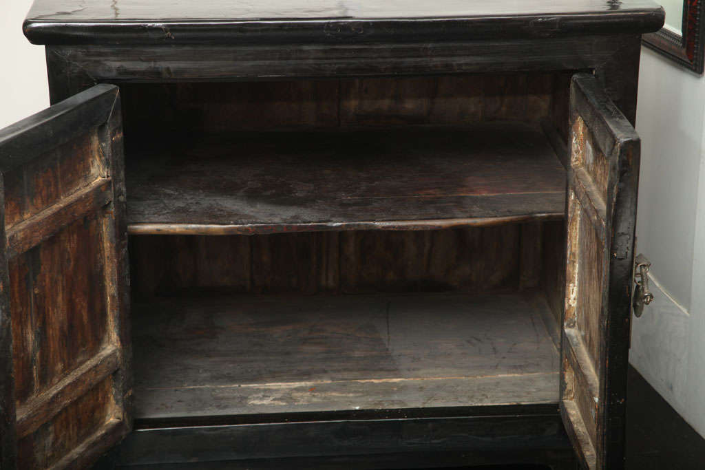 Wood 19th Century Black Lacquer Cabinet For Sale