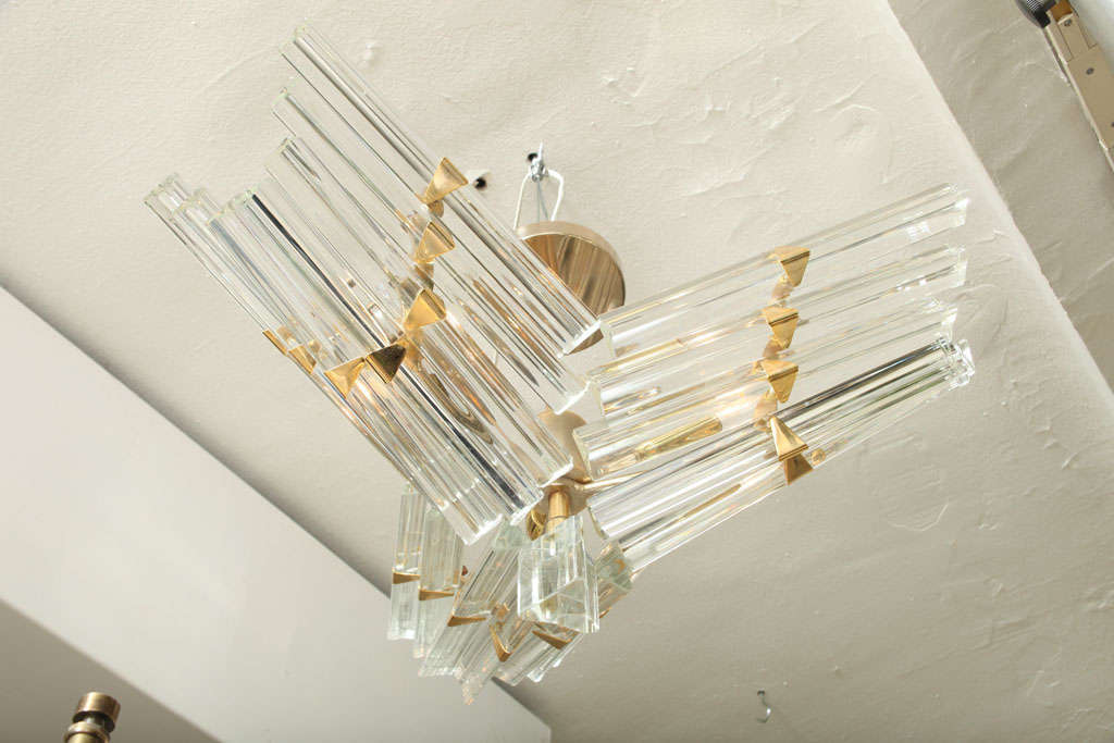 Sculptural 1960s Italian Art Glass Ceiling Fixture 1