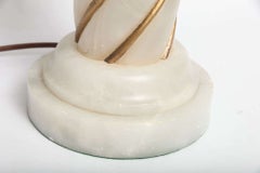 Pair of 1940s Italian Classical Modern Alabaster Table Lamps