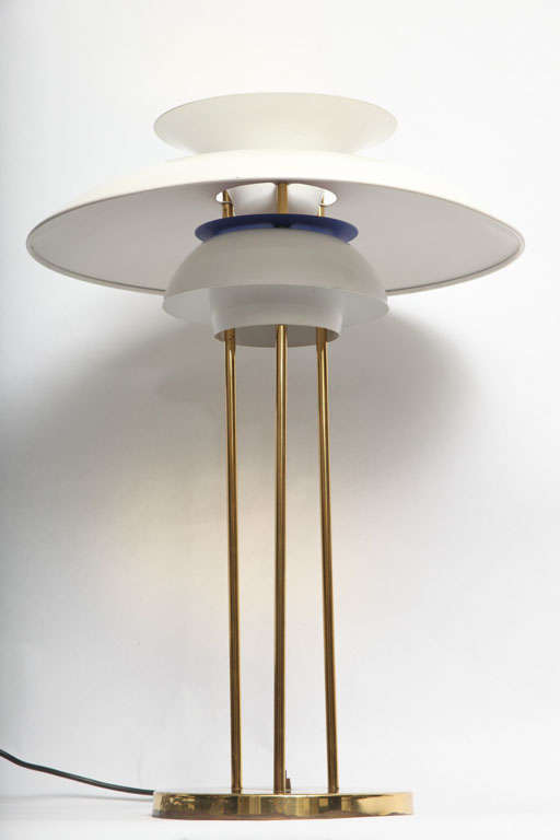 A 1960s modernist table lamp by Poul Henningsen for Louis Poulsen.