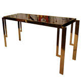 Mid Century Modern Architectural ConsoleTable in Solid Brass