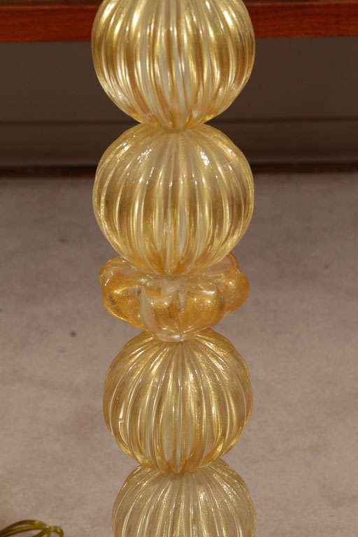 Blown Glass Pair Barovier and Toso Murano Glass Table Lamp