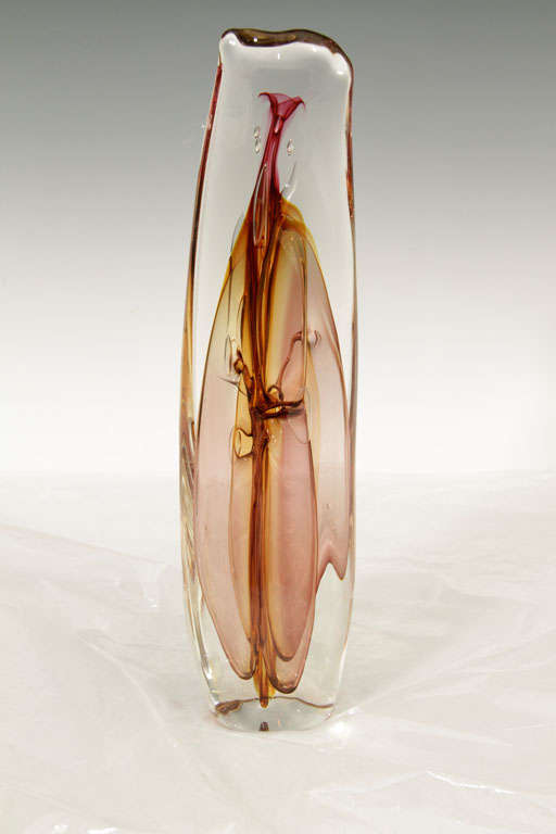 Mid Century Paul Manners Art Glass Garniture 1