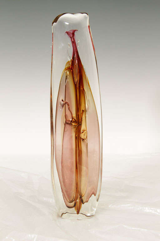 Mid Century Paul Manners Art Glass Garniture 5