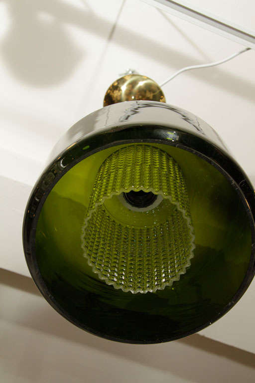 Mid-Century Modern Mid Century Handblown Green Glass Pendant Light by Orrefors