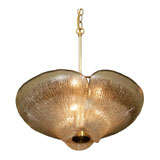 Murano Textured Glass Flowe Form Pendant Light  circa 1970s