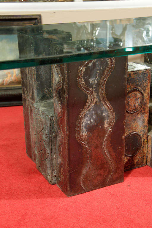 Mid Century Paul Evans Sculpted Bronze Coffee Table