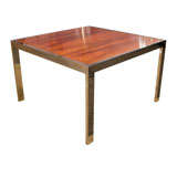 Milo Baughman Chrome and Rosewood Side Table
