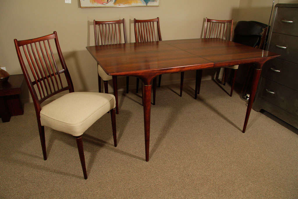 Mid Century Danish Modern Dining Table and Six Chairs 6
