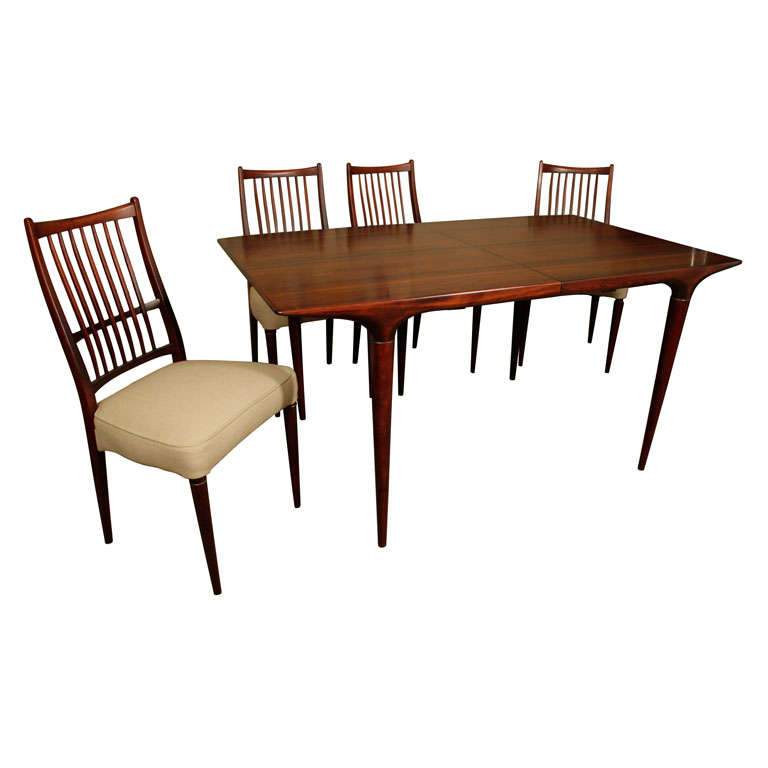 Mid Century Danish Modern Dining Table and Six Chairs