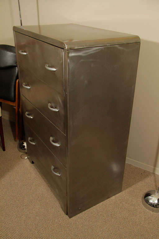 American Mid Century Industrial Metal Chest of Drawers