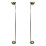 Pair of Modernist Mid Century Chrome Half Globe Floor Lamps Vintage Pair of Modernist Mid Century Chrome Half Globe Floor Lamps