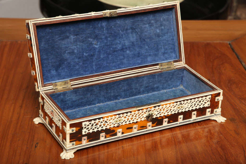 Unknown Tortoise Shell & Ivory Antique Box