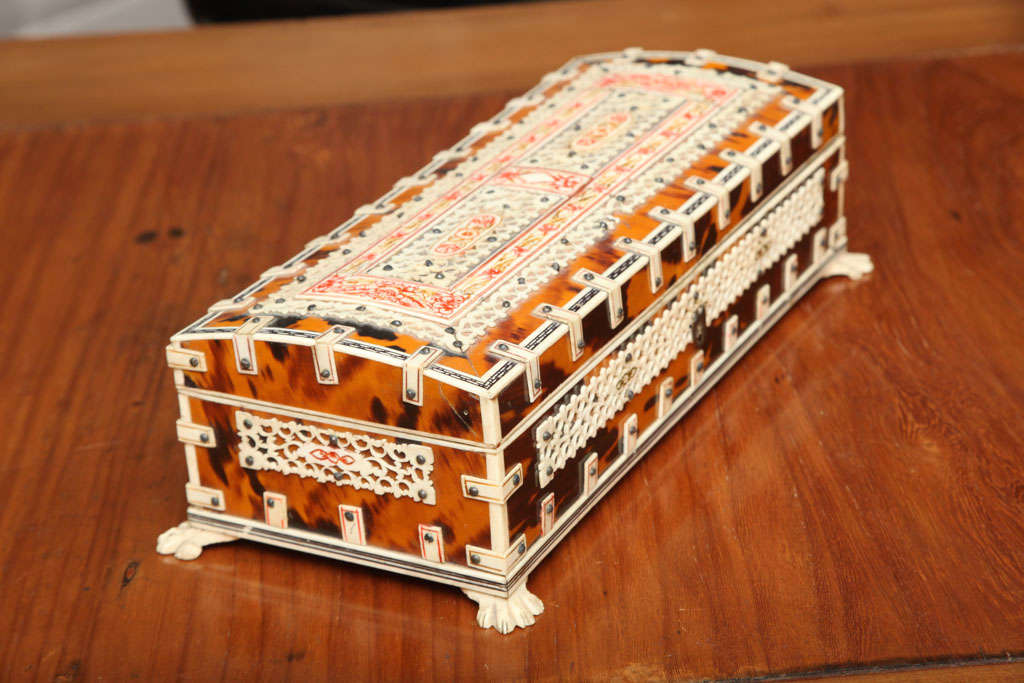 Tortoise Shell and Ivory Antique Box at 1stDibs