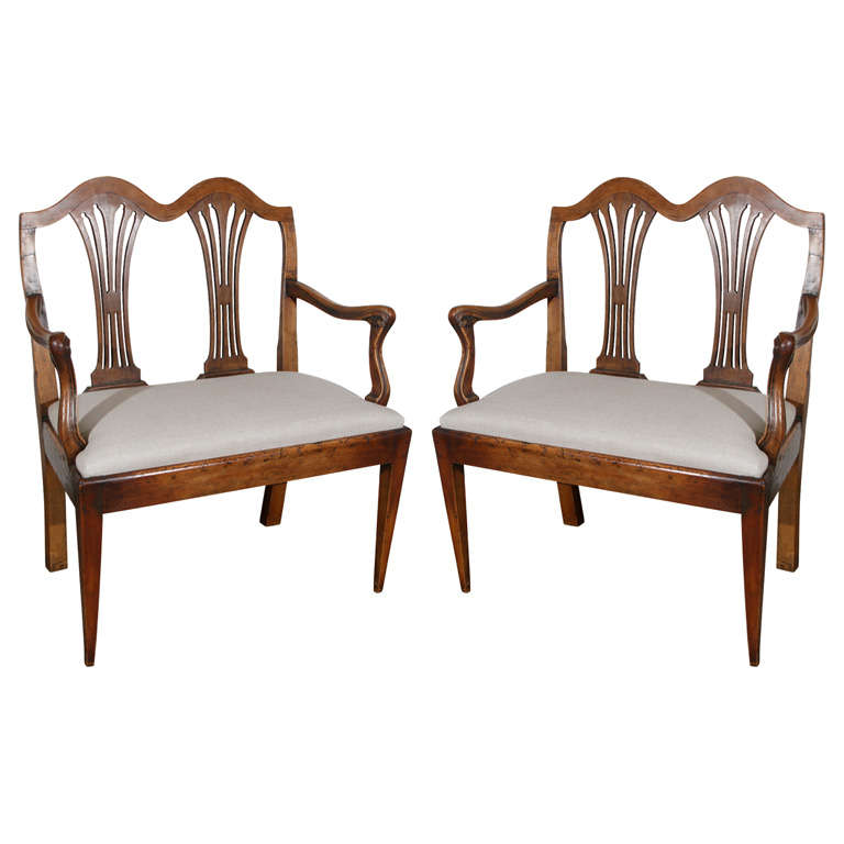 Impressive and Highly Attractive Pair of Walnut Double ChairBack