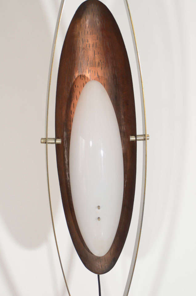 Italian Goffredo Reggiani Copper and Perspex Floor Lamp with Marble Base For Sale