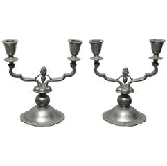 Pair of 2-Light Candlesticks by Just Andersen