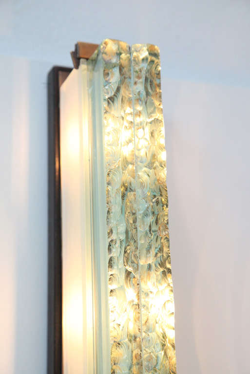 Rare Pair of Chipped Crystal Sconces by Fontana Arte 3