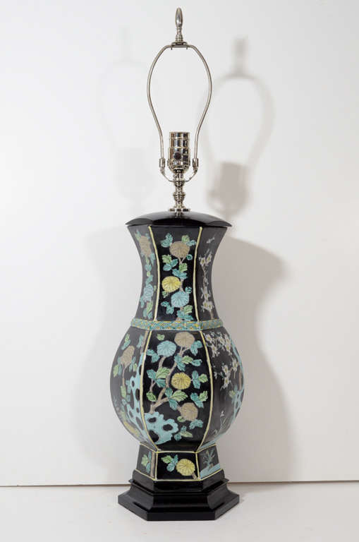 Pair of Japanese Pottery Lamps
