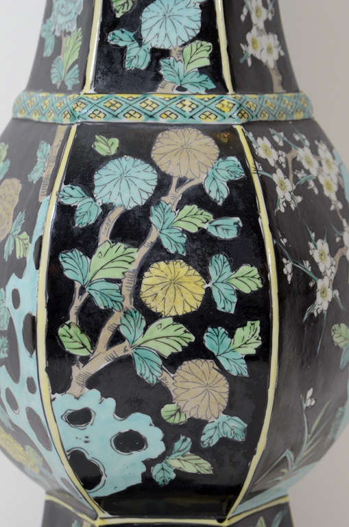 Pair of Japanese Pottery Lamps For Sale 1