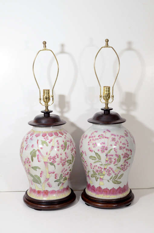 Set of Chinese  Pottery Lamps