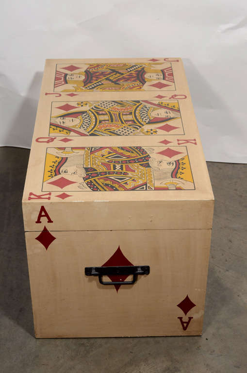 Wood Hand Painted Playing Card Trunk