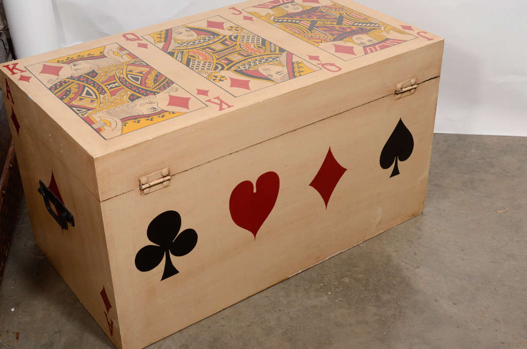 Hand Painted Playing Card Trunk 1