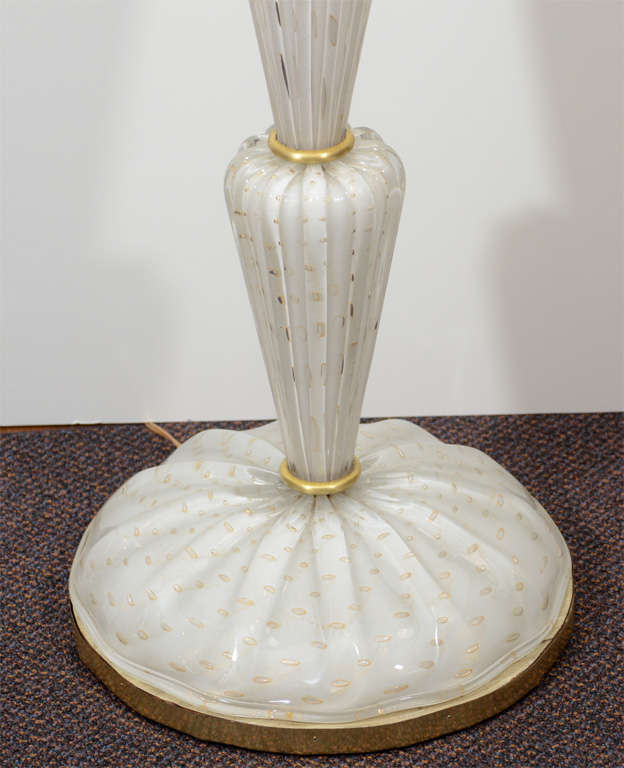 Italian Seguso Murano Glass Floor Lamp