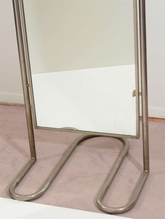 Spectacular Modernist Art Deco Full-Length Mirror by Louis Sognot