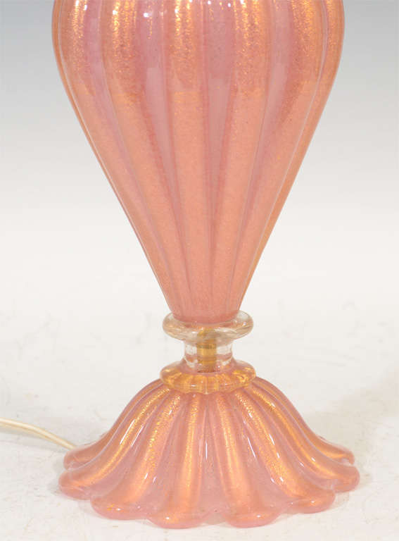 pink murano glass lamp