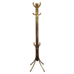 Vintage Mid Century Coat and Hat Stand in Brass