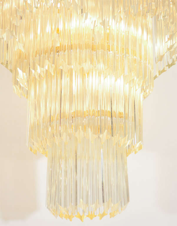 Monumental Mid Century Six-Tier Italian Murano Glass Chandelier by Camer In Good Condition In New York, NY