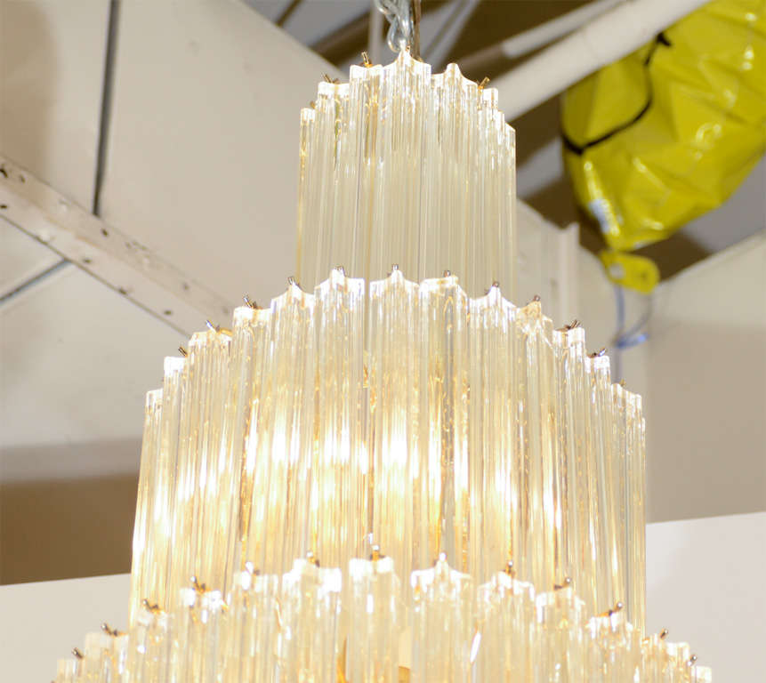 Monumental Mid Century Six-Tier Italian Murano Glass Chandelier by Camer 1