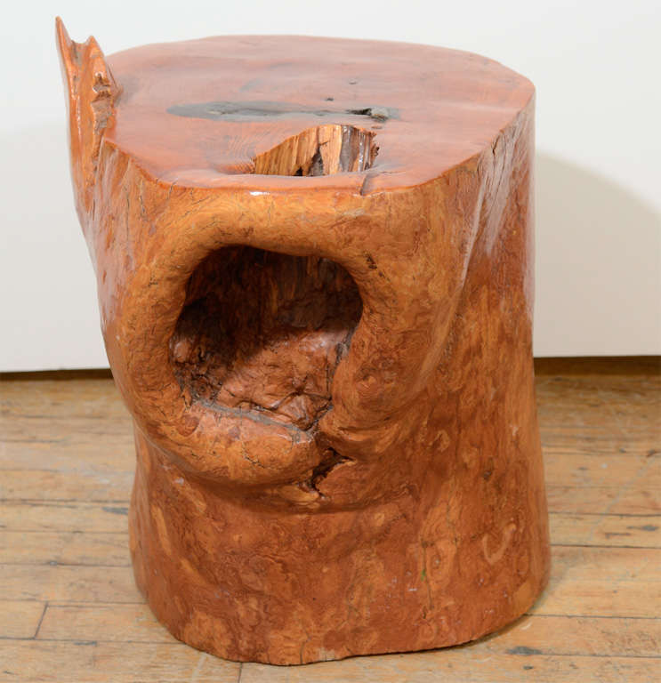 tree stump bedside table