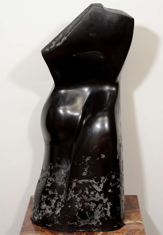 Japanese Abstract Nude Figure in Cast Stone by Masatoyo Kishi