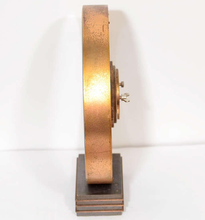 Swiss Art Deco Jaeger-LeCoultre Bronze and Glass Clock