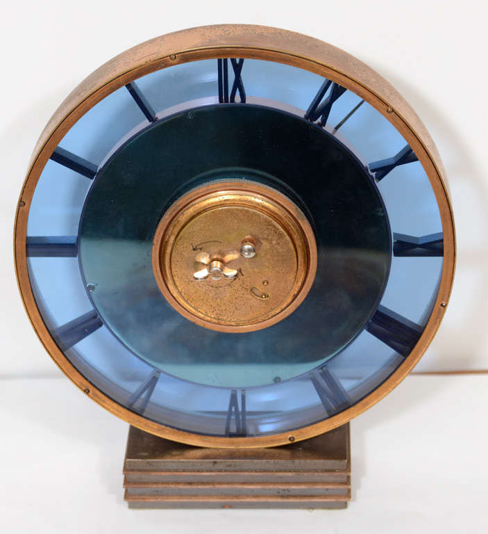 Art Deco Jaeger-LeCoultre Bronze and Glass Clock In Good Condition In Astoria, NY