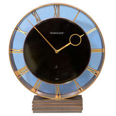 Art Deco Jaeger-LeCoultre Bronze and Glass Clock