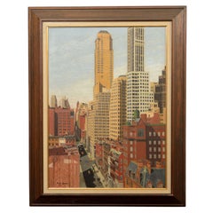 Rene Schmitt New York City Street Scene Oil on Canvas