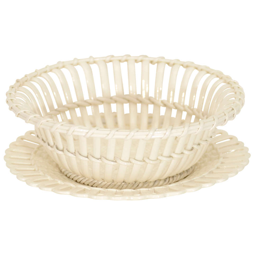 A 19th Century Wedgwood "Twig" Creamware Basket