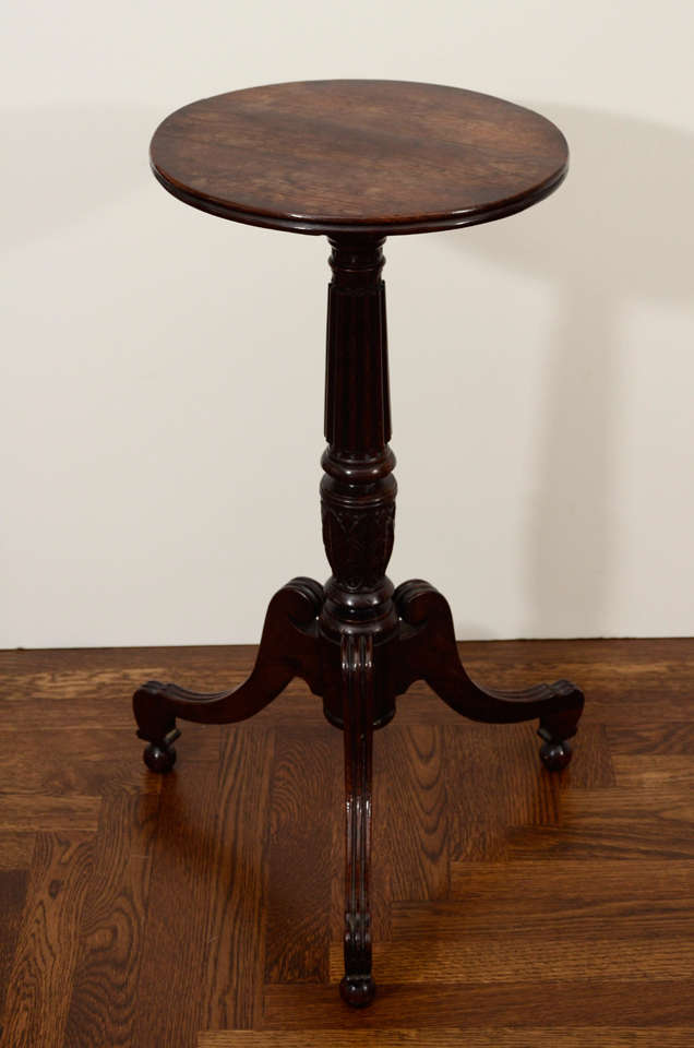 An early 19th century Scottish laburnum candle stand with carved baluster support
circa 1820