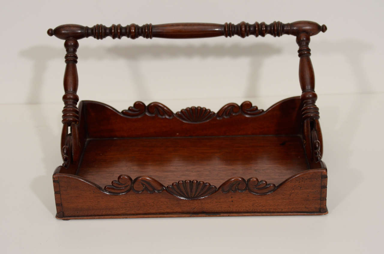 A William IV Carved Mahogany Letter Tray