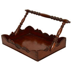 A William IV Carved Mahogany Letter Tray