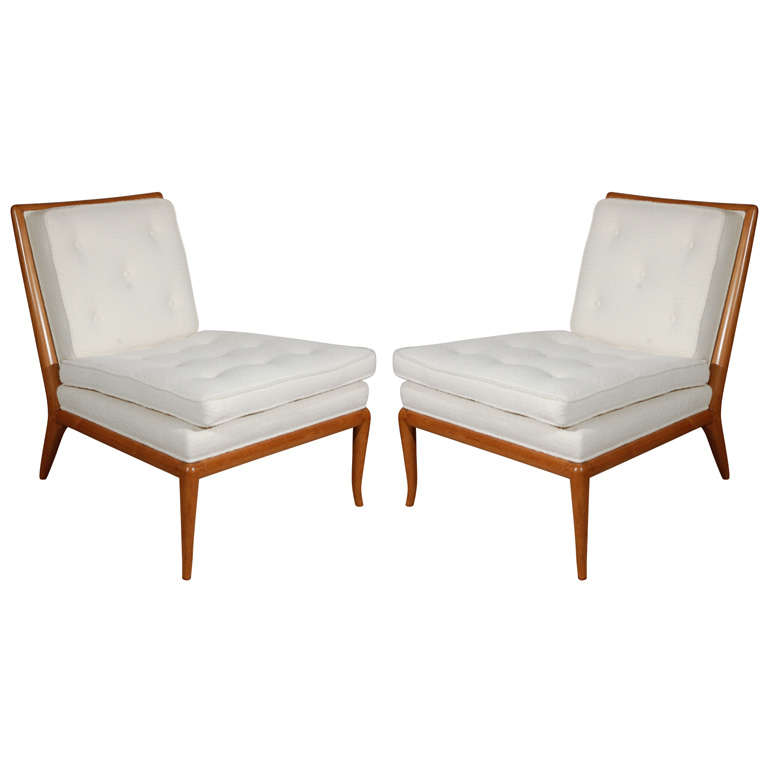 Pair of T.H. Robsjohn Gibbings for Widdicomb Slipper Chairs