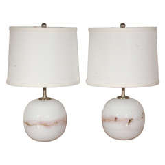 Pair of Glass Holmegaard Table Lamps