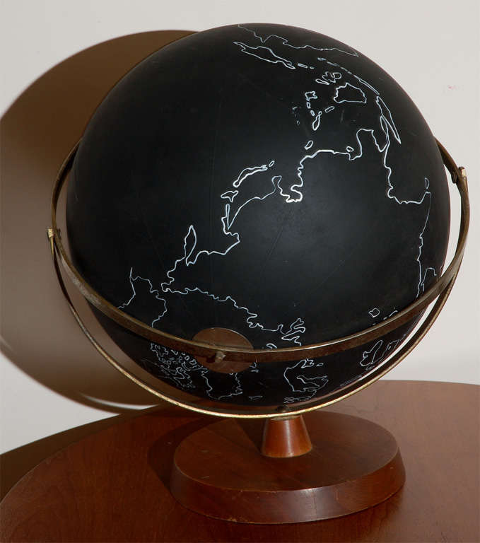 20th Century Vintage Black School Globe