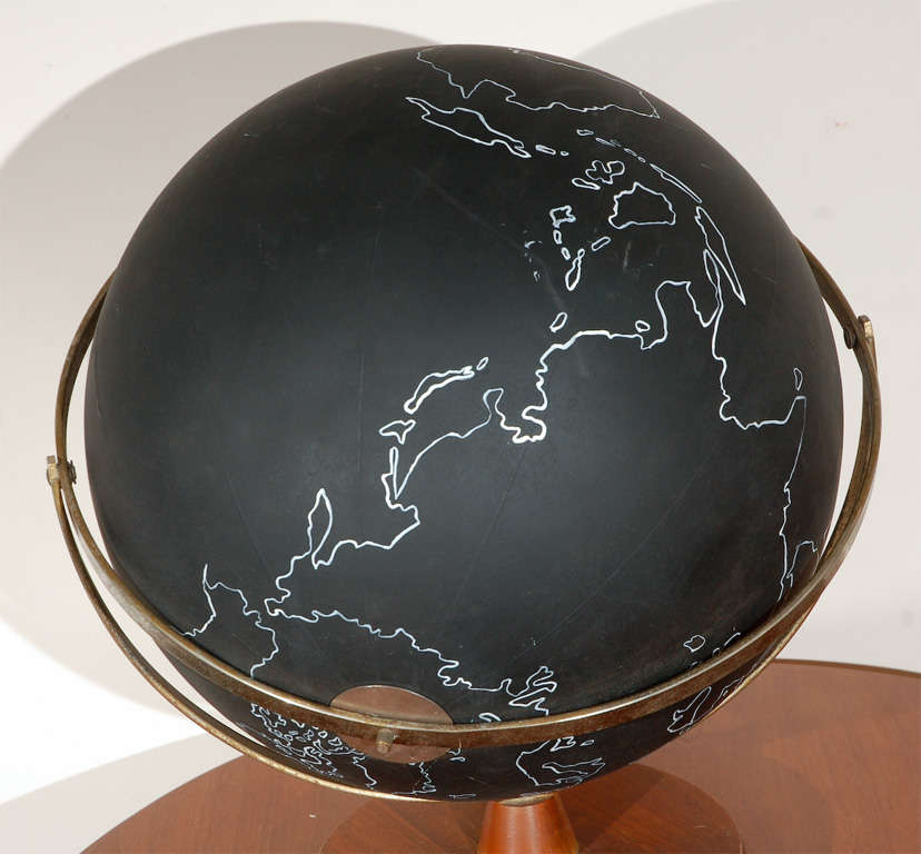 Wood Vintage Black School Globe