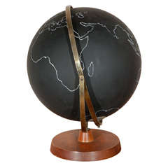 Vintage Black School Globe